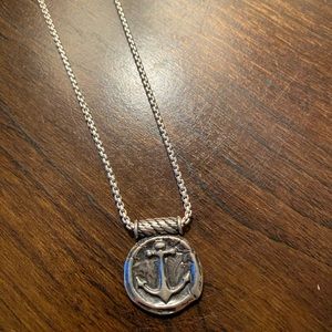 Alex + Ani 925 SS Anchor Expandable Necklace